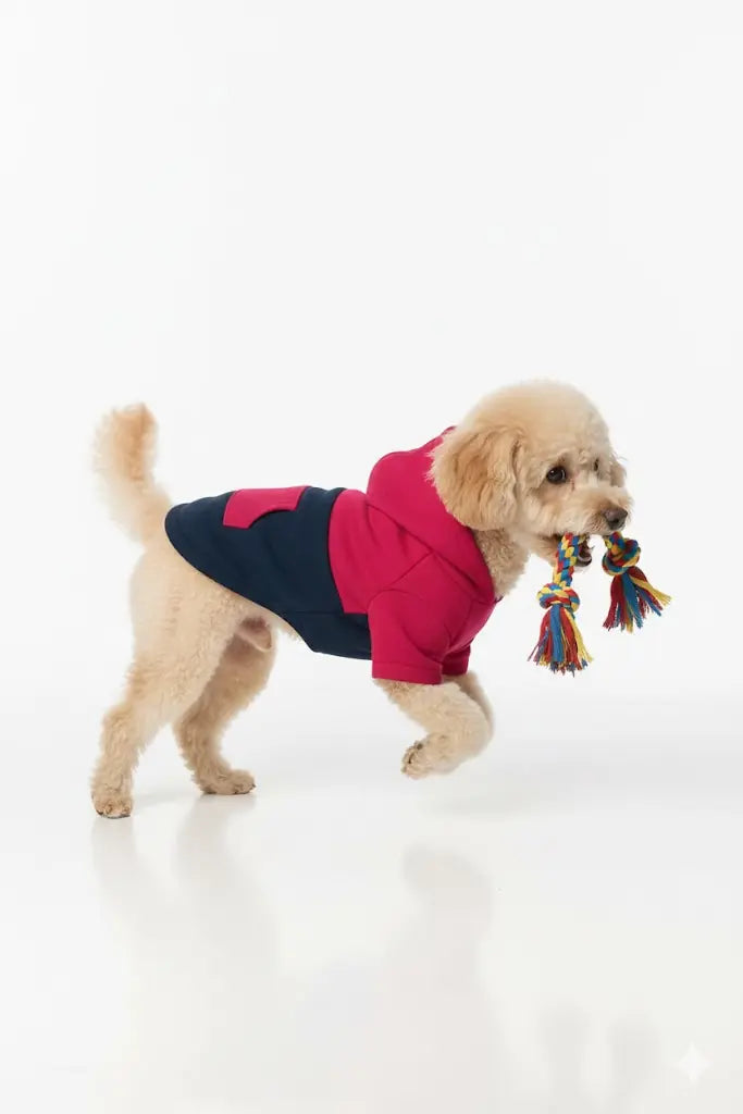Kontrast Koleksiyon Kapüşonlu Köpek Hoodie – Rahat Sweatshirt