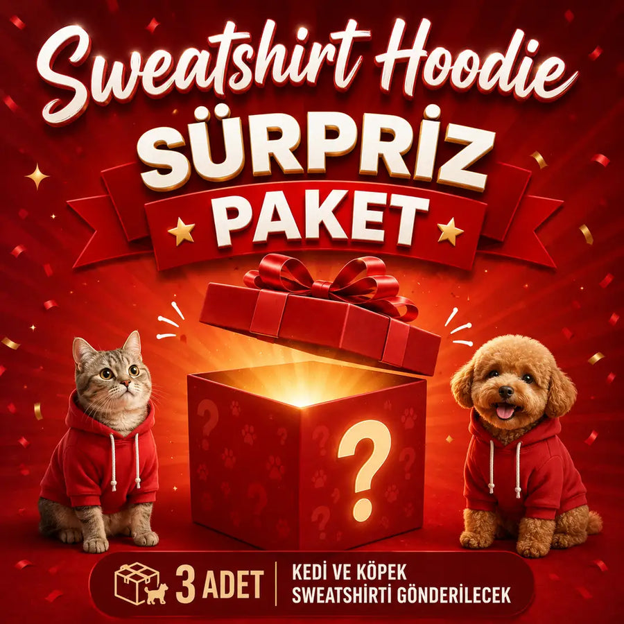 Sürpriz Hoodie Paketi (3'lü Kedi & Köpek Sweatshirt Seti)