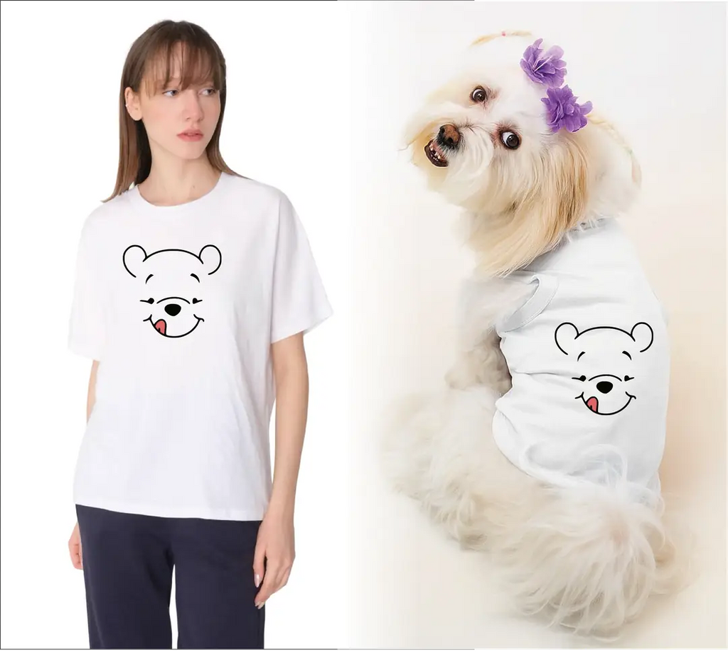 Köpek ve Sahip Kombini - Takım olarak gönderilir Beyaz Baskılı