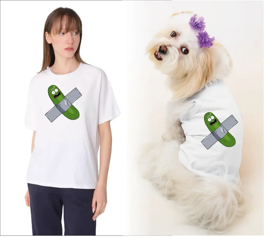 Köpek ve Sahip Kombini - Takım olarak gönderilir Beyaz Baskılı