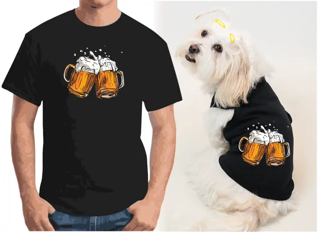 Köpek ve Sahip Kombini - Takım olarak gönderilir Beyaz Baskılı