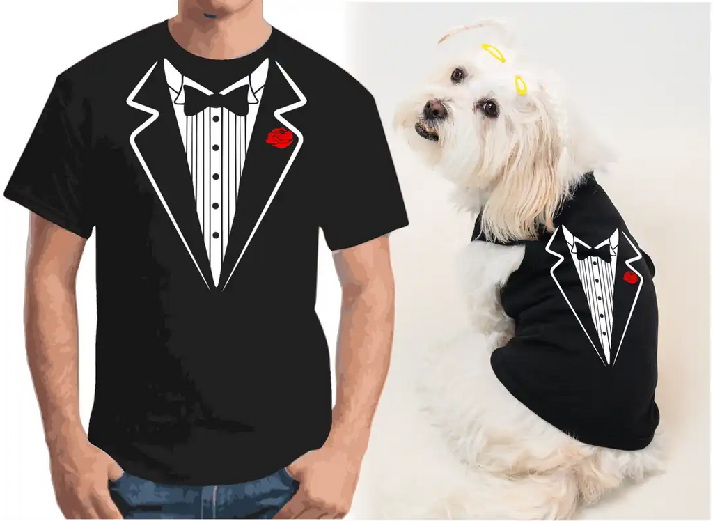 Köpek ve Sahip Kombini - Takım olarak gönderilir Beyaz Baskılı