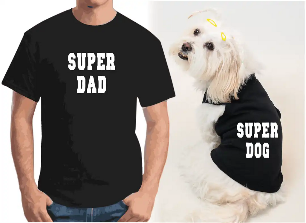 Köpek ve Sahip Kombini - Takım olarak gönderilir Beyaz Baskılı