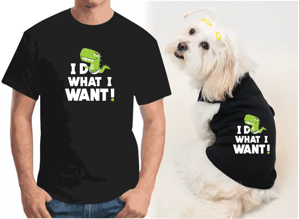 Köpek ve Sahip Kombini - Takım olarak gönderilir Beyaz Baskılı