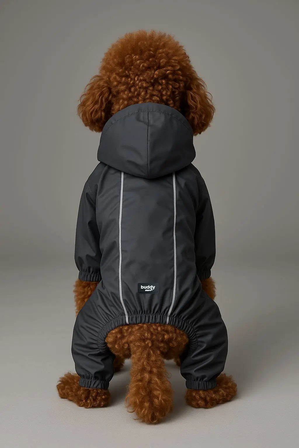Reflective RainSuit – Dark Grey Edition (Füme) Yağmurluk/Rüzgarlık Reflektör Detaylı