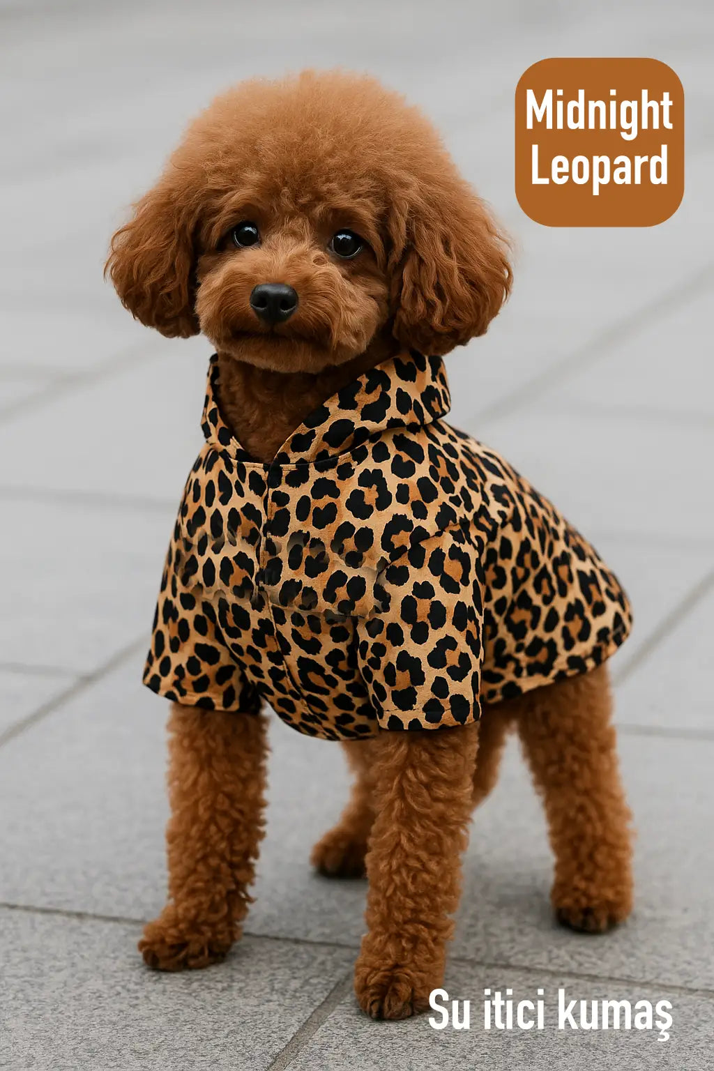 Buddy Store Premium "Midnight Leopard" Yağmurluk – Şık ve Su Geçirmez Köpek Montu (Wild Buddy Edition)