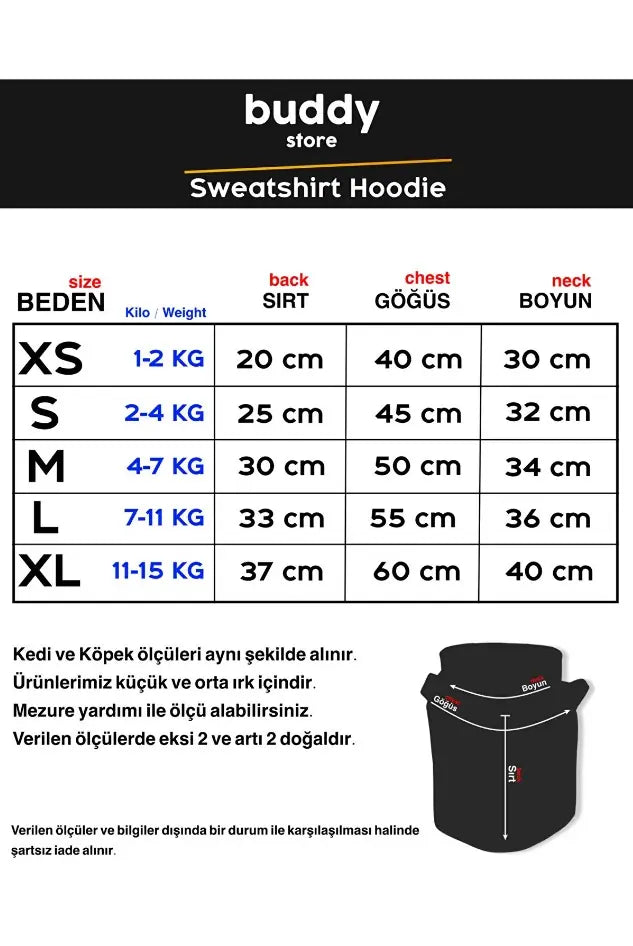 Kırmızı Yılbaşı & Noel Baskılı Kedi ve Köpek Sweatshirt Hoodie