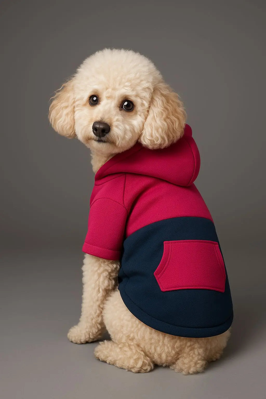 Kontrast Koleksiyon Kapüşonlu Köpek Hoodie – Rahat Sweatshirt
