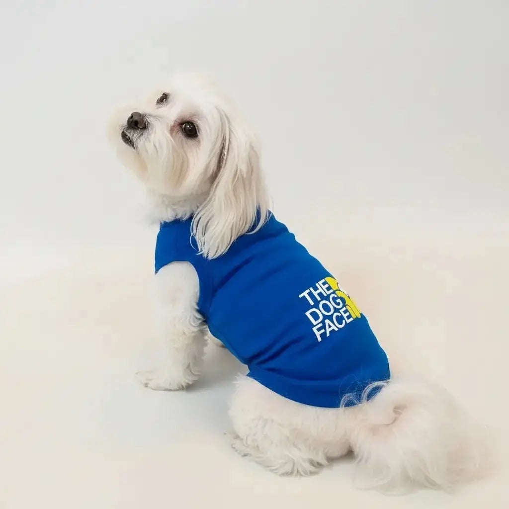 Saks Mavi The Dog Face Baskılı Yazlık Kedi ve Köpek Atleti – Hafif Dokulu