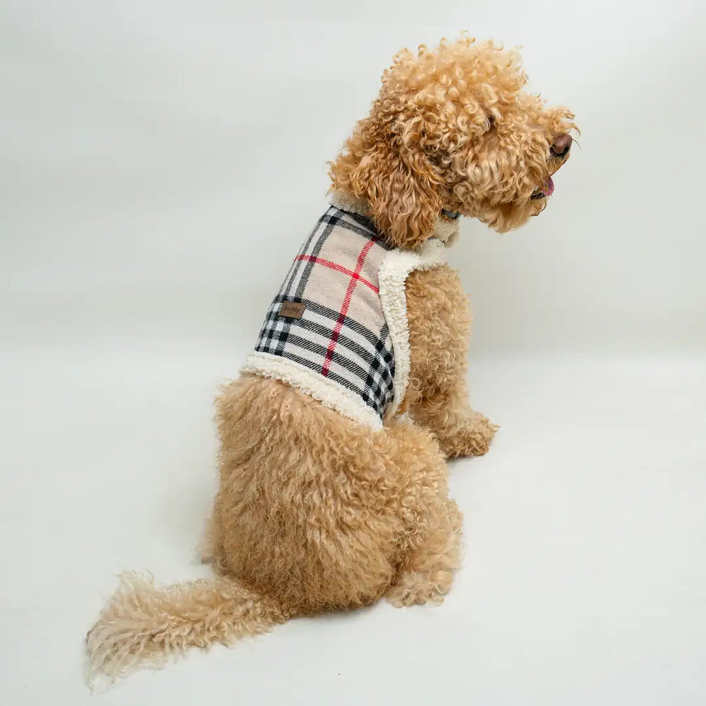 Kedi & Köpekler için Oduncu Yeleği (Çevresi Peluş)