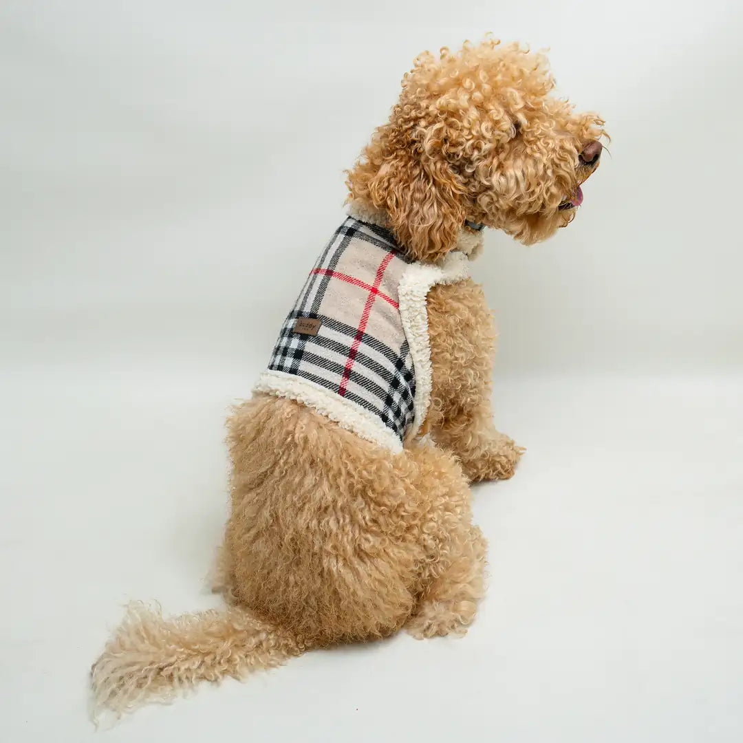 Kedi & Köpekler için Oduncu Yeleği (Çevresi Peluş)