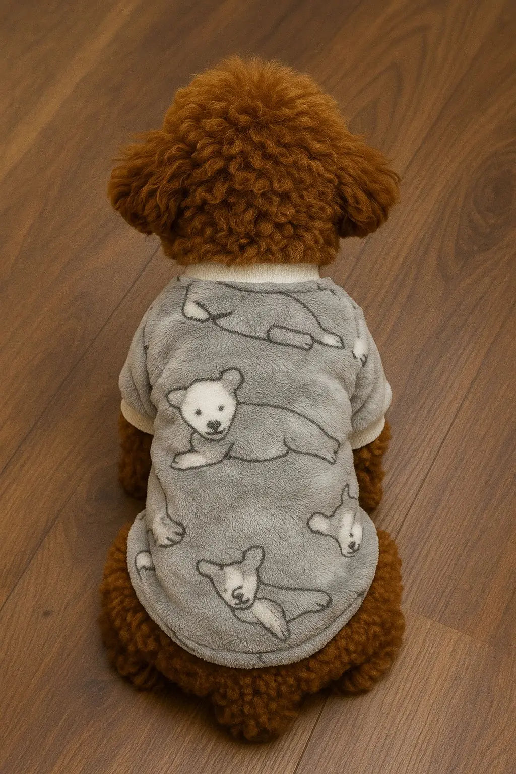 Kuzu Desenli Yumuşak Peluş Bisiklet Yaka Pet Sweat – Kedi Köpek İçin