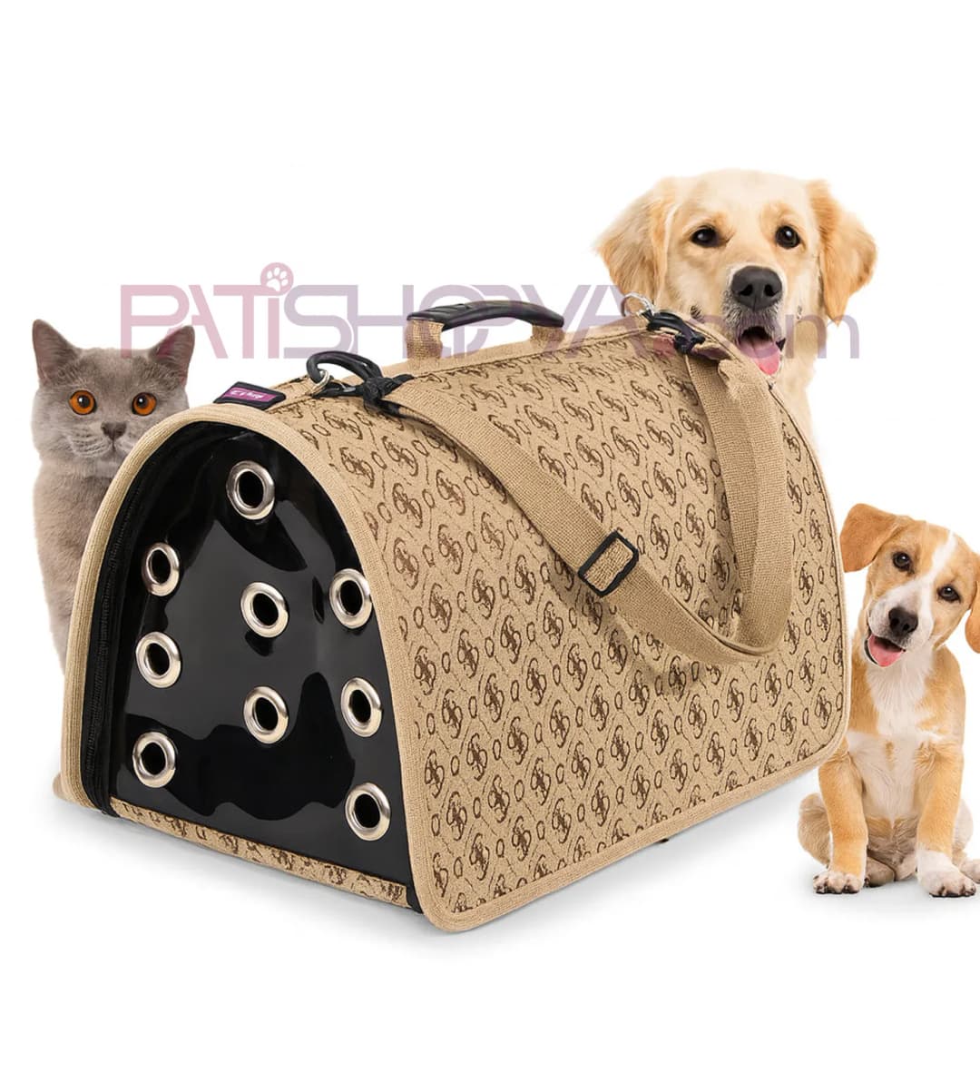 FLYBAG DESENLİ KAPALI ÇANTA KREM 44x28x28 cm