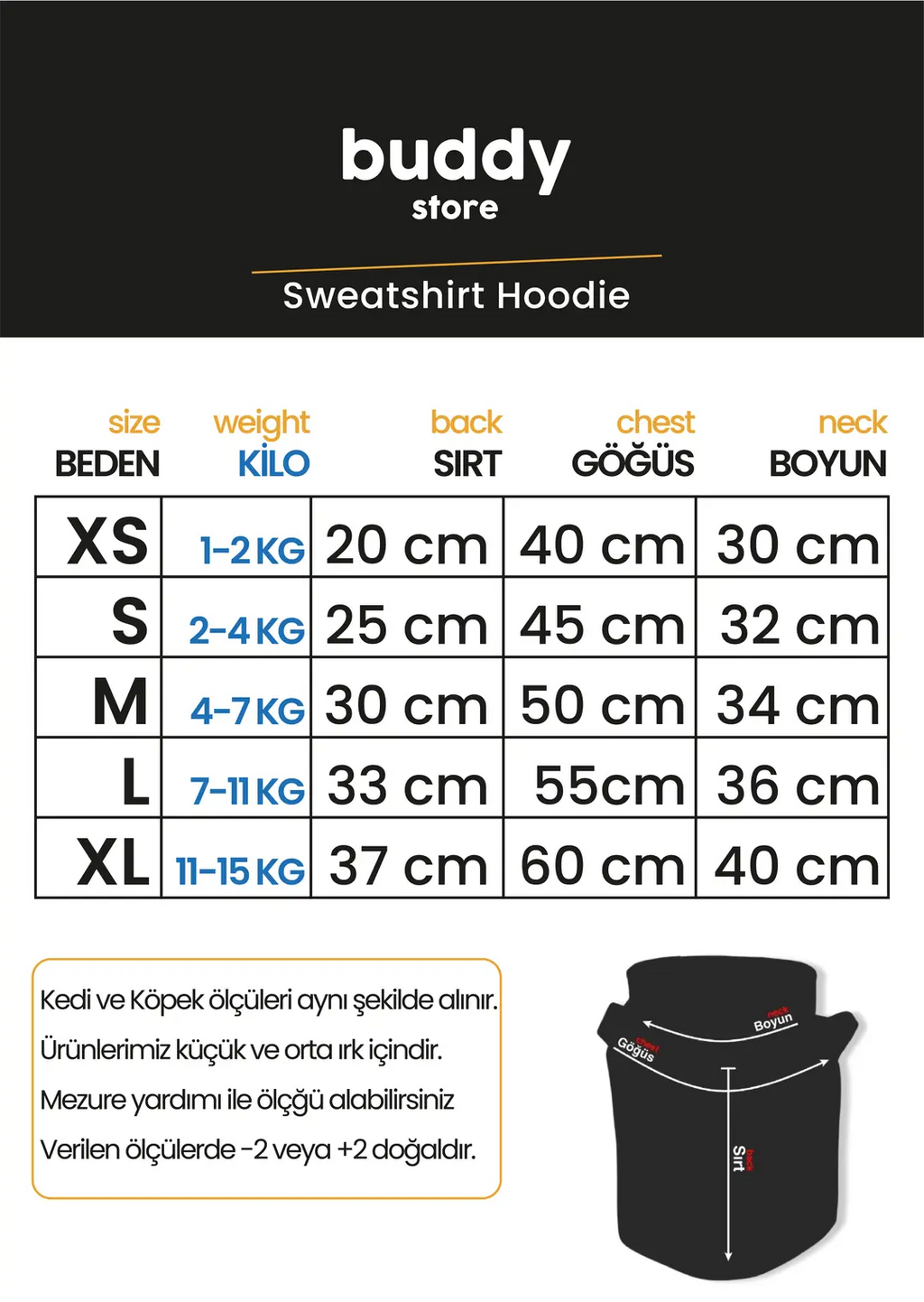 Saks Buddy Baskılı Kedi ve Köpek Sweatshirt Hoodie