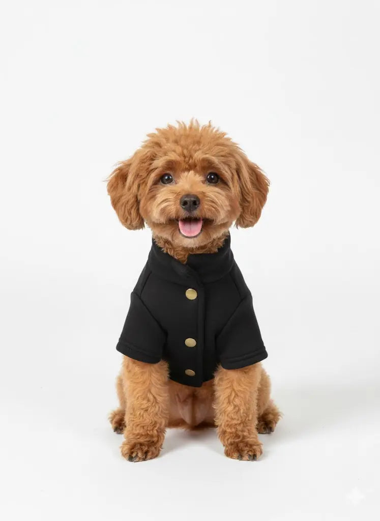 Siyah Hakim Yaka Comfort Fit Köpek Sweat Ceketi (WarmFlex Koleksiyonu)