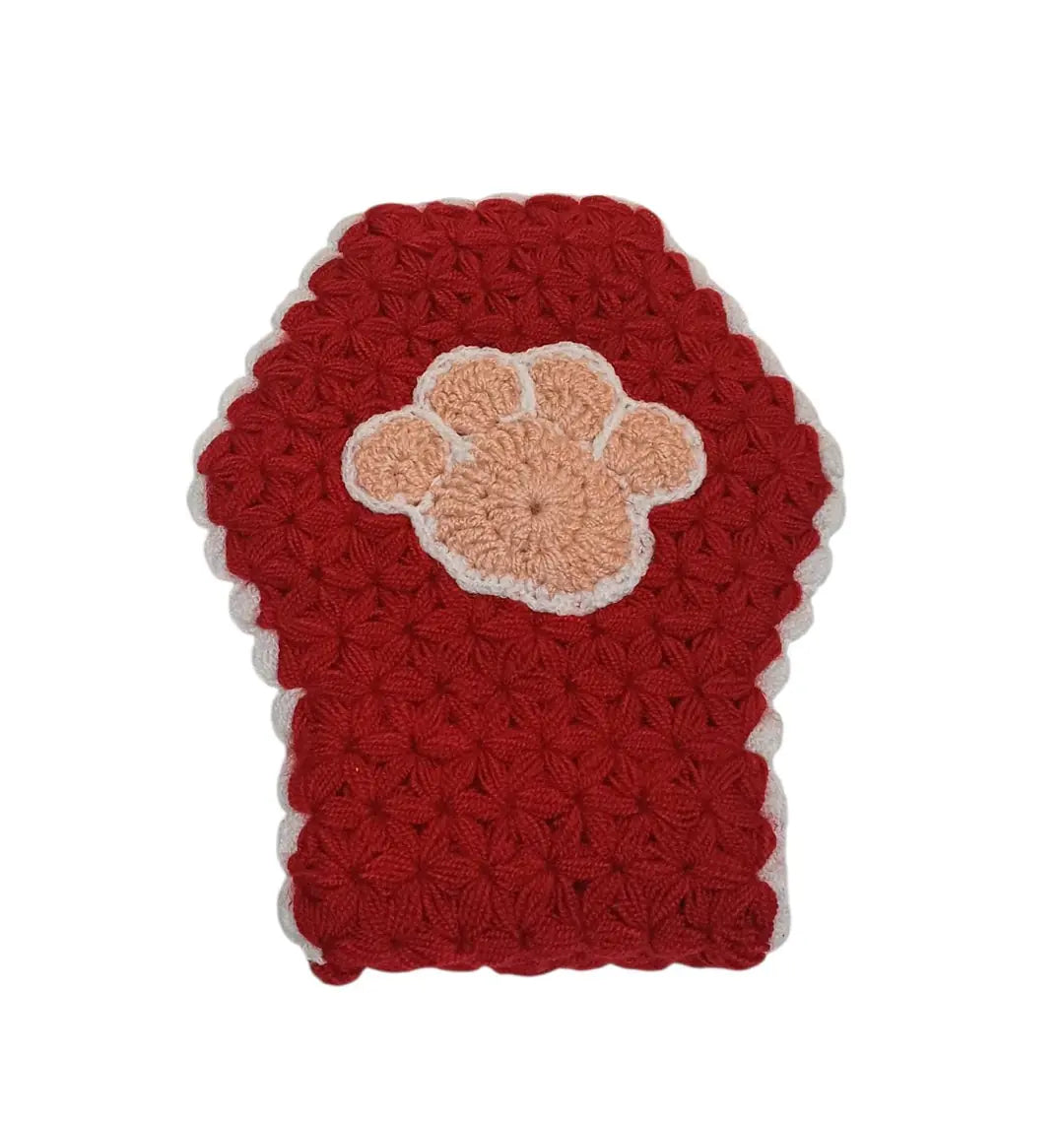 El Örmesi İki Katlı İçine El Geçirilebilir Kedi & Köpek Lifi - Kırmızı