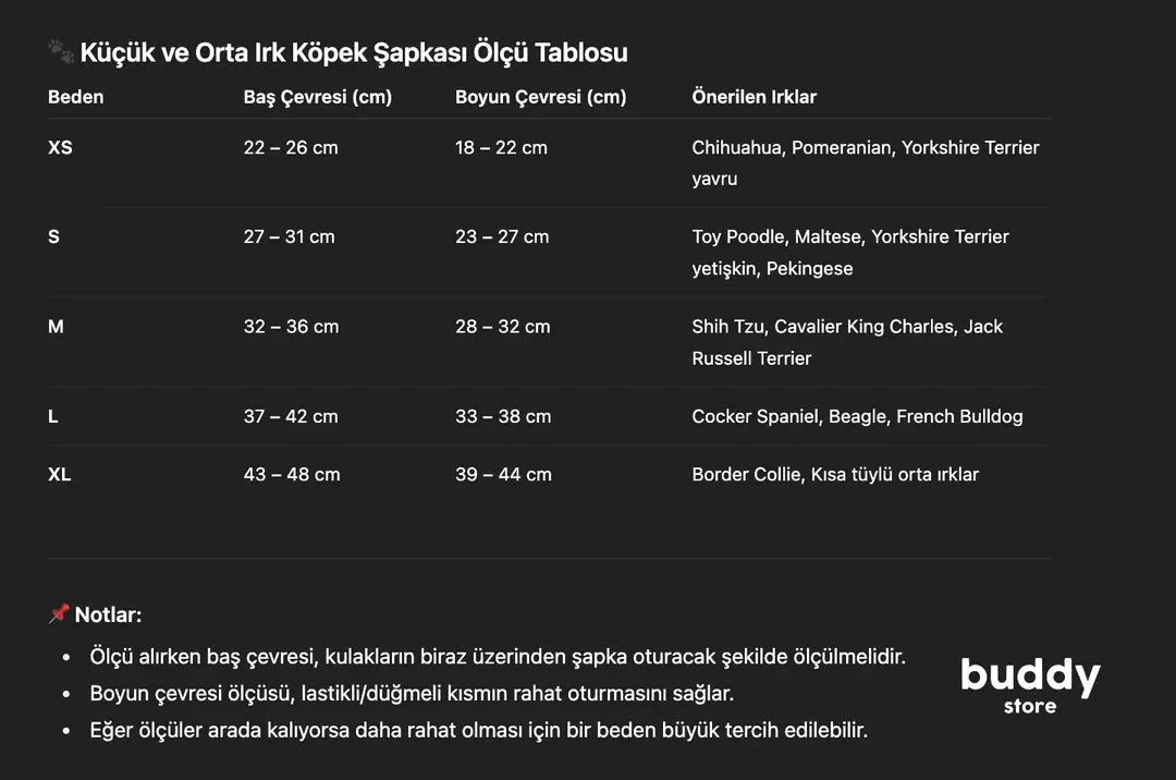 Peluş Kulaklı Köpek Şapkası – XS-XL Küçük ve Orta Irklar İçin